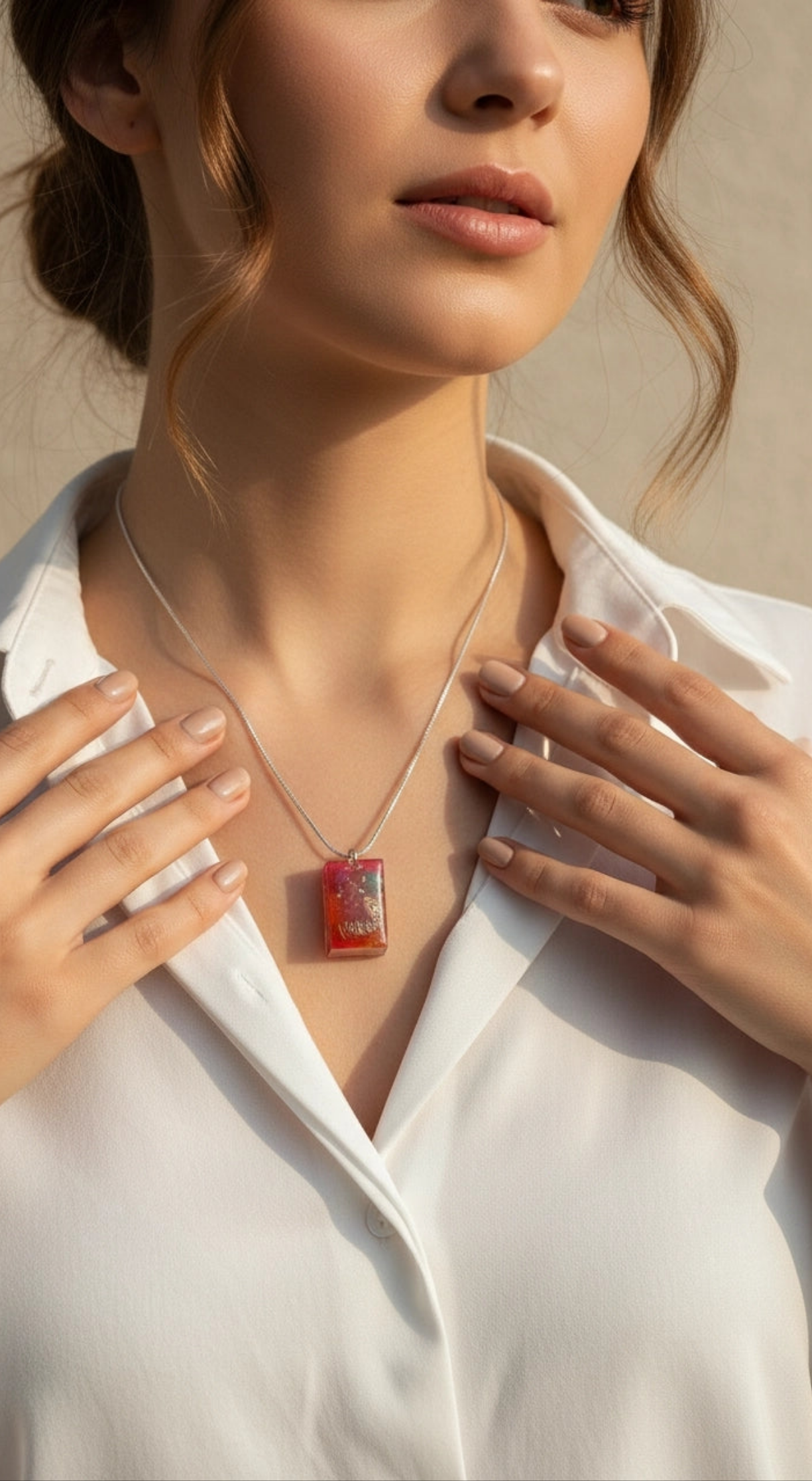 Magenta Sea Pendant Necklace