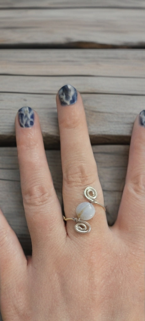 Opal Bead Ring-Adjustable