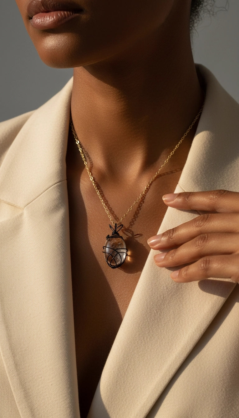 Wire Wrapped Quartz Pendant