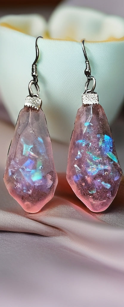 Pink Galaxy Gem Dangles