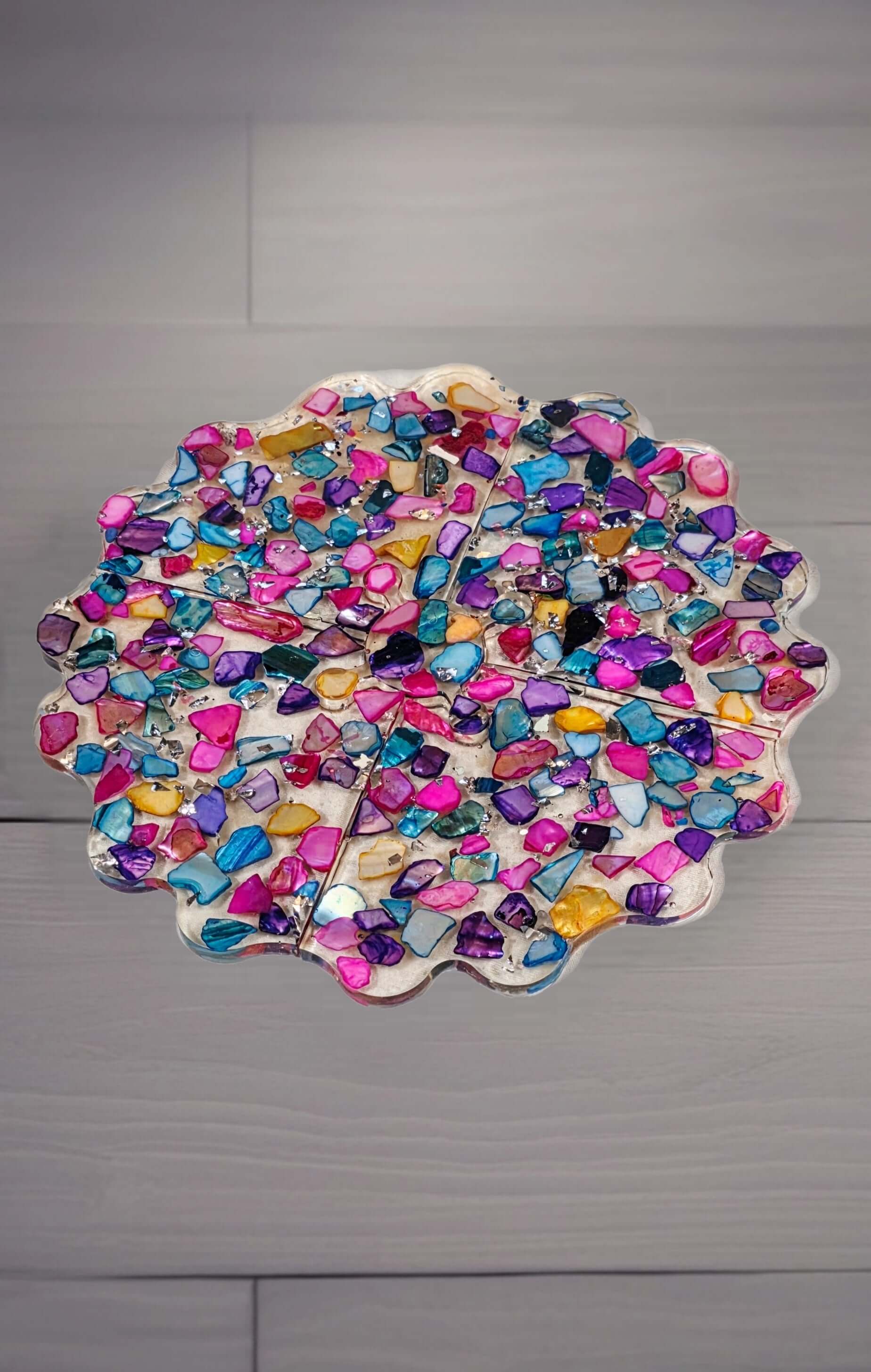Rainbow Mosaic Puzzle Coaster Set