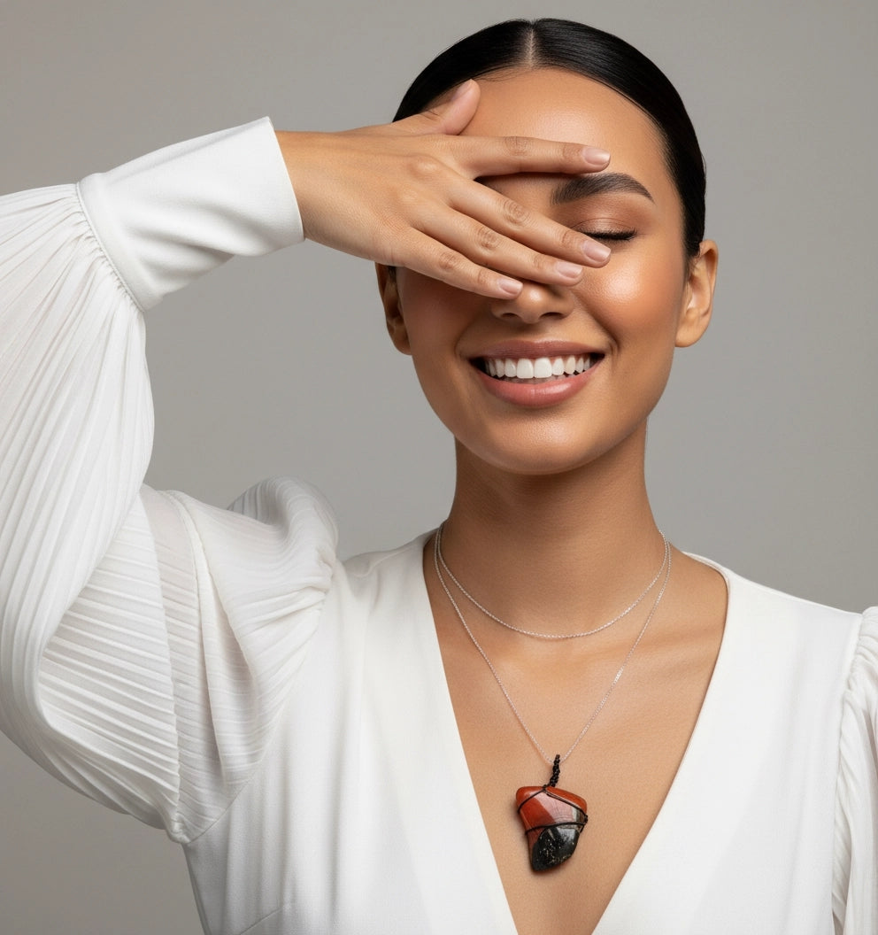 Wire Wrapped Red Jasper Pendant