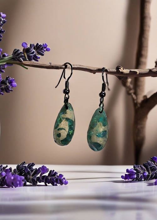 Antique Marble Jewelry Set- Blue/White