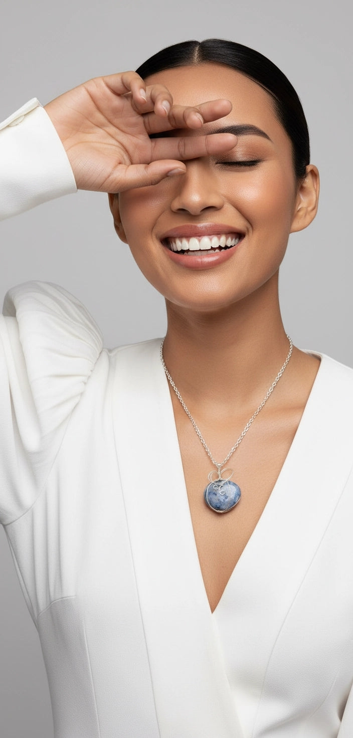 Wire Wrapped Sodalite Pendant