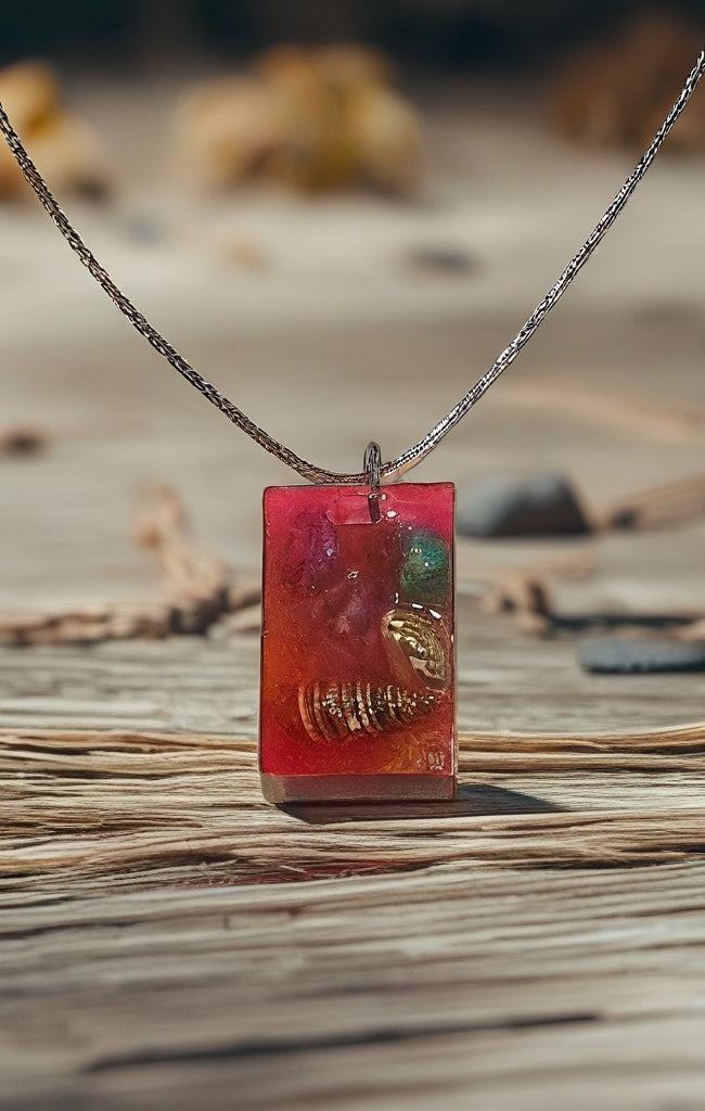 Magenta Sea Pendant Necklace