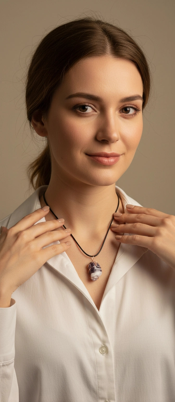 Wire Wrapped Amethyst Pendant