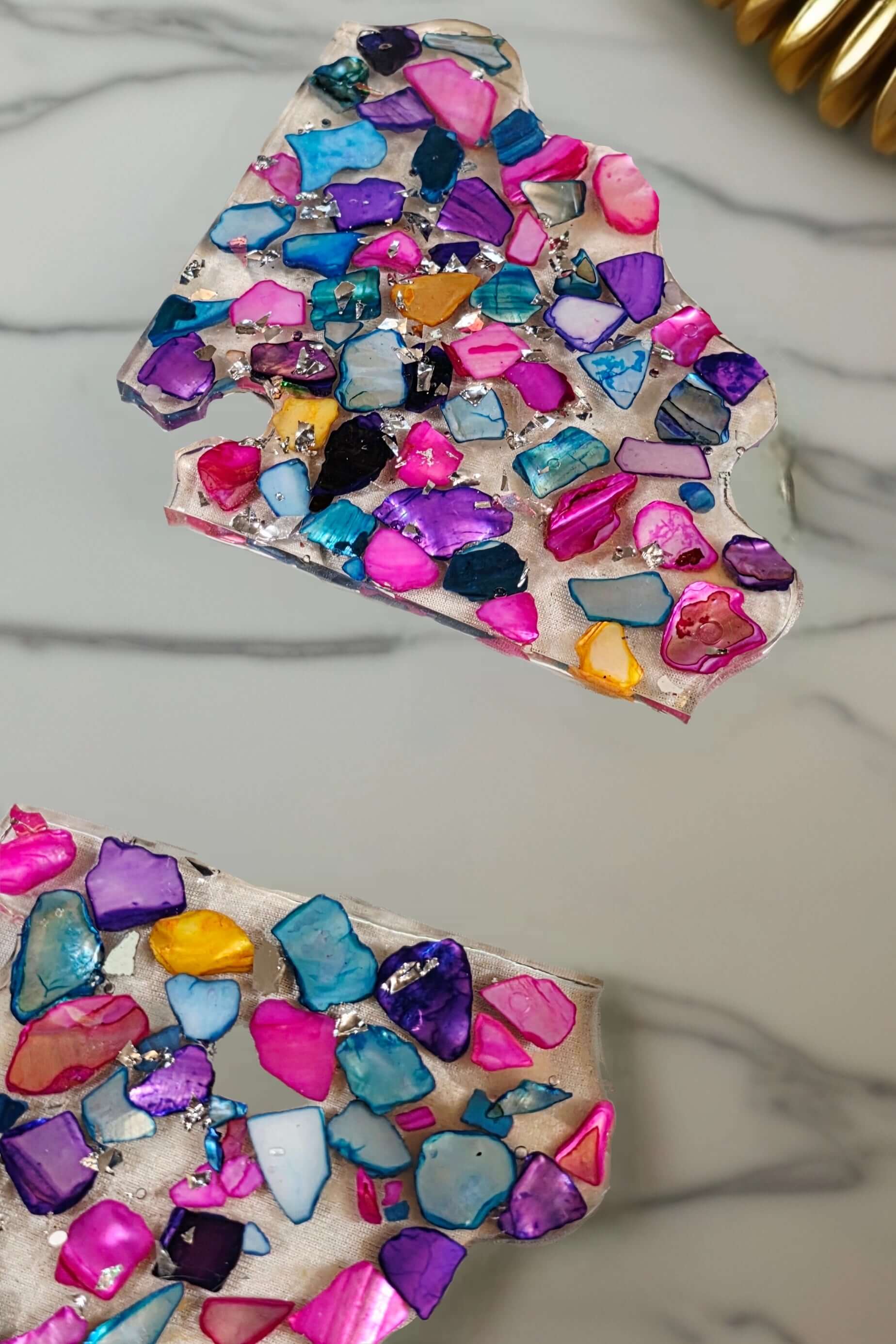 Rainbow Mosaic Puzzle Coaster Set