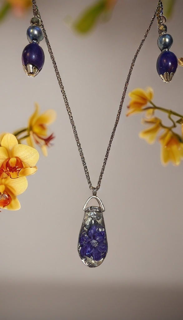 Glass Azalea Jewelry Set