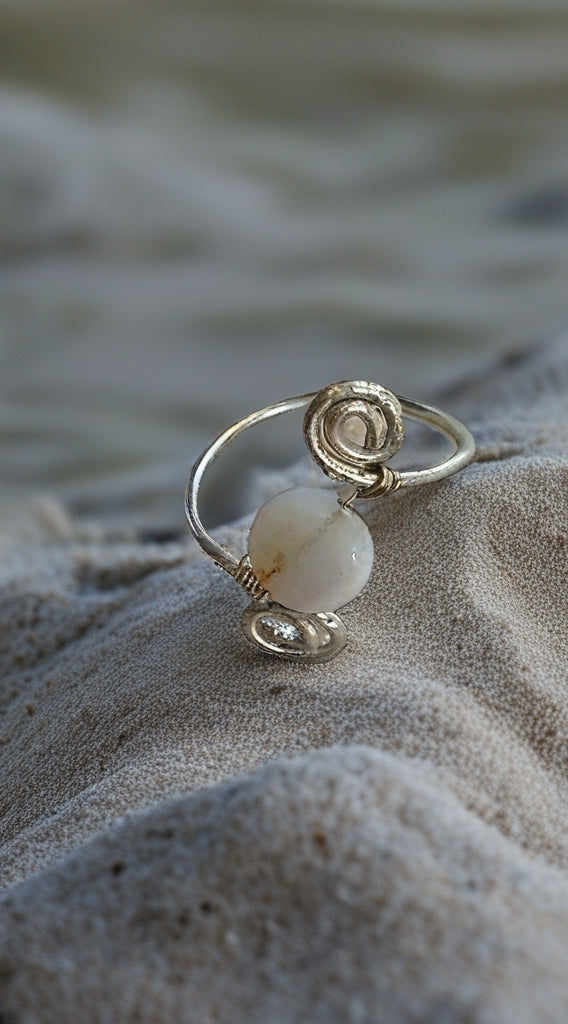 Opal Bead Ring-Adjustable