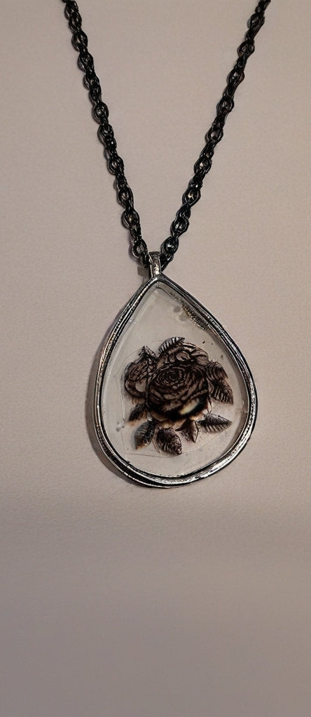 Rose Silhouette Pendant